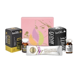 Набор BioGel Gold + BioGel White + BioGel "Стройность"+ Стик Wellnes 12 гр со вкусом персика